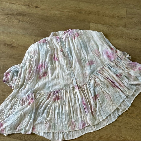 Z Supply Tie Dye Maxi Dress Button Down Front Sz M - Picture 10 of 13